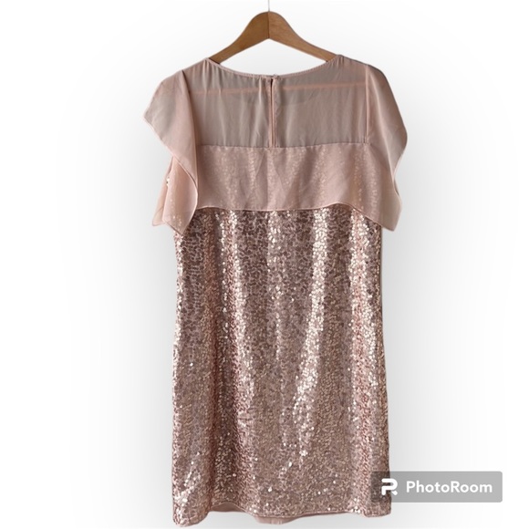RW&CO Rose Gold Sequined Sheath Dress Size Small - Picture 9 of 11